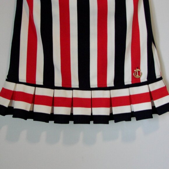 Vintage Juicy Couture Swimsuit Sailor Nautical Red White Blue Stripes Size Large - Picture 7 of 16